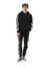CLR162 Erkek Eşofman Takımı-Siyah ve Beyaz Yazılı