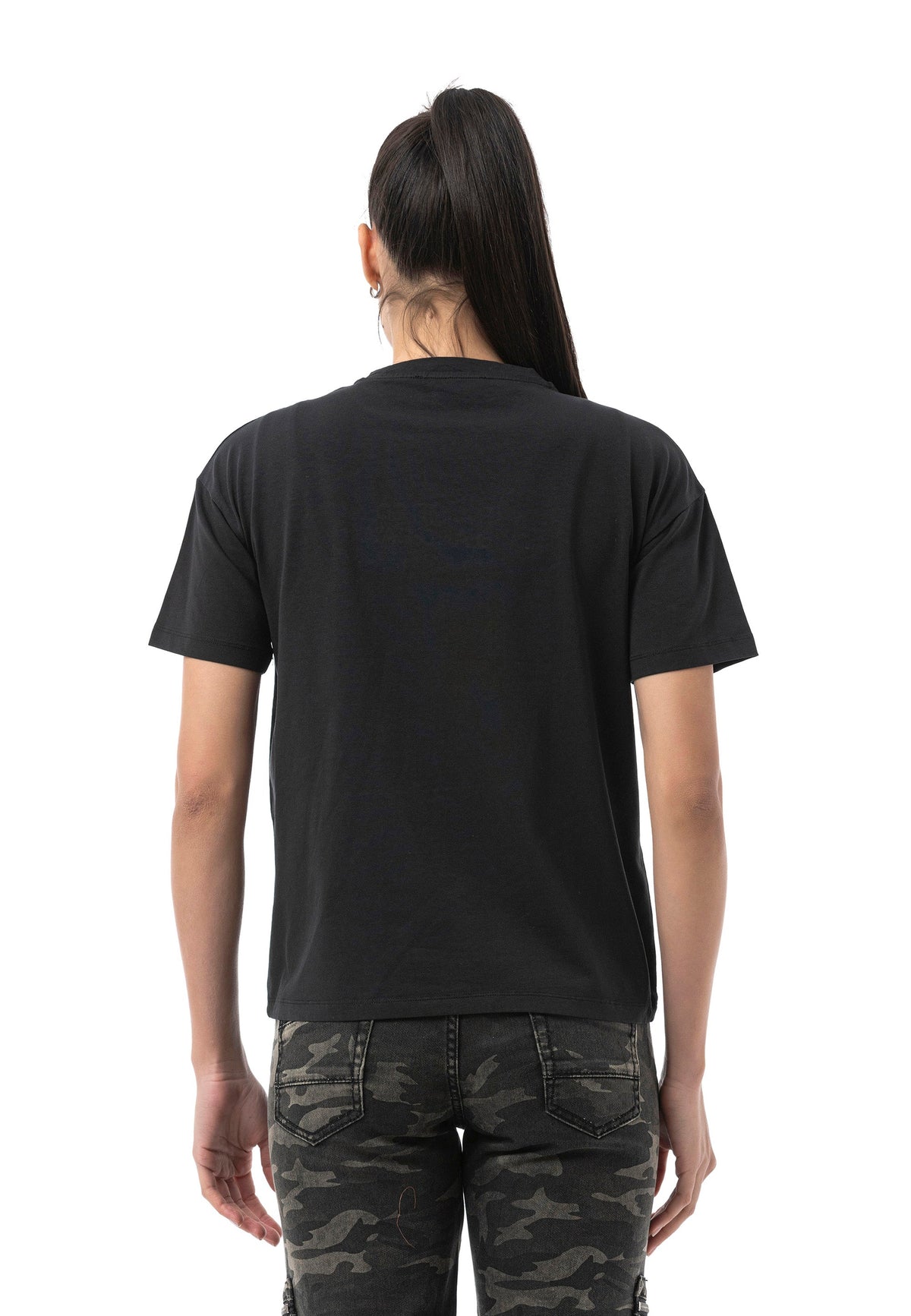 Kadın Regular Fit Baskılı Basic T-Shirt WT390