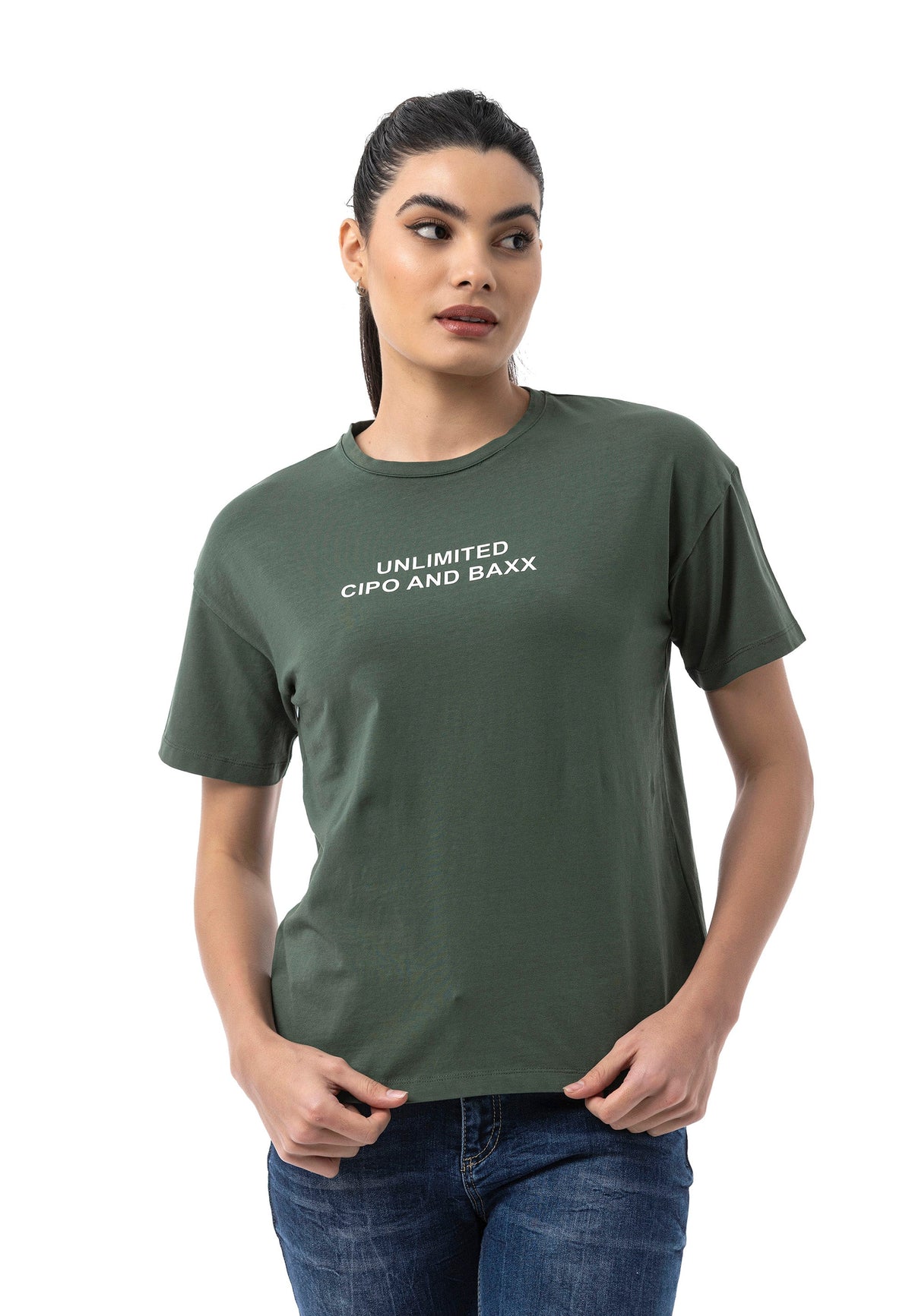 Kadın Regular Fit Baskılı Basic T-Shirt WT390
