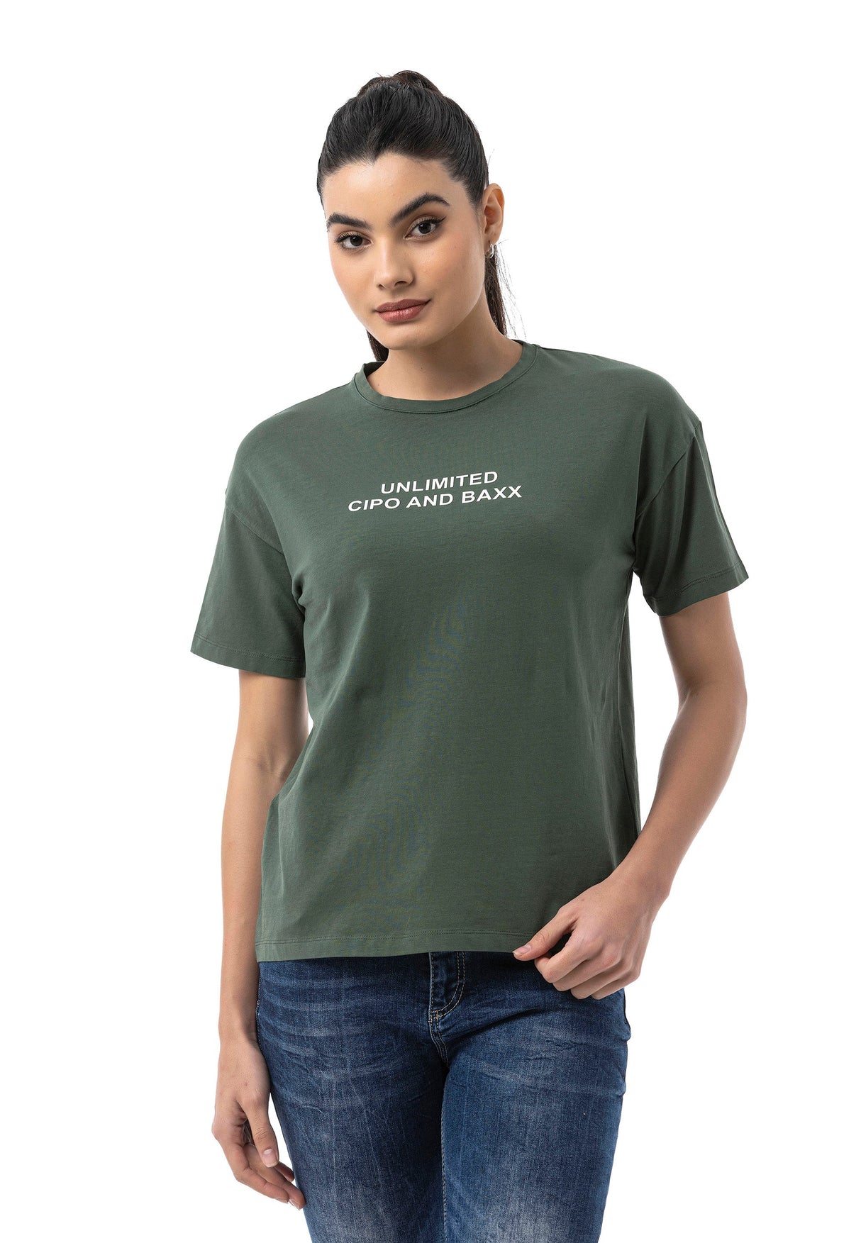 Kadın Regular Fit Baskılı Basic T-Shirt WT390