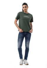 Kadın Regular Fit Baskılı Basic T-Shirt WT390