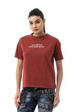 Kadın Regular Fit Baskılı Basic T-Shirt WT390