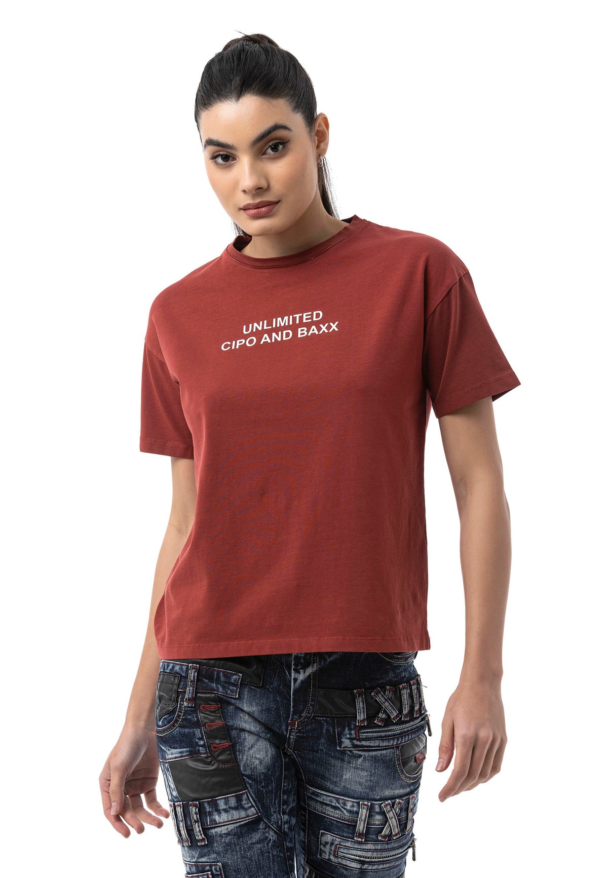 Kadın Regular Fit Baskılı Basic T-Shirt WT390