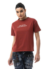 Kadın Regular Fit Baskılı Basic T-Shirt WT390