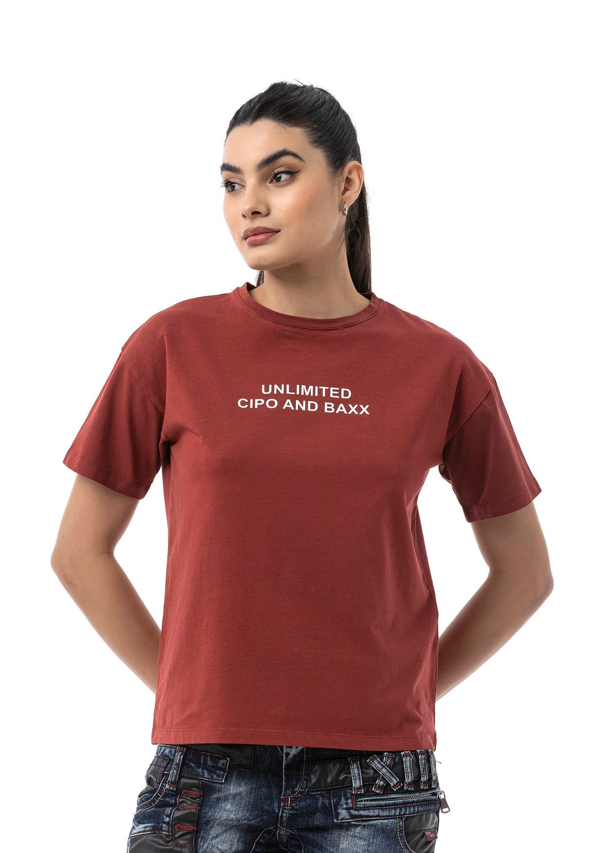 Kadın Regular Fit Baskılı Basic T-Shirt WT390
