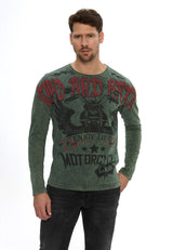 Erkek Baskılı Regular Fit Bisiklet Yaka Uzun Kollu Sweatshirt CL617