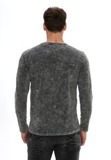 Erkek Baskılı Regular Fit Bisiklet Yaka Uzun Kollu Sweatshirt CL617