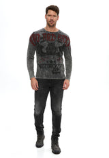 Erkek Baskılı Regular Fit Bisiklet Yaka Uzun Kollu Sweatshirt CL617