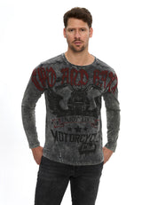 Erkek Baskılı Regular Fit Bisiklet Yaka Uzun Kollu Sweatshirt CL617