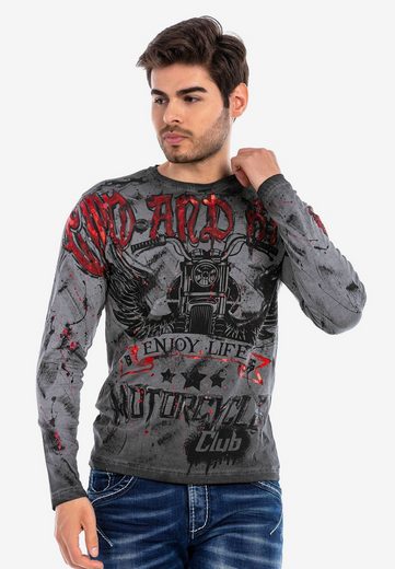 CL455 Boya Baskılı Biker Sweatshirt