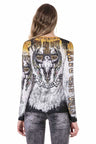WL292 V Yaka  Desenli Ince Sweatshirt