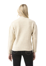 WP262 Women's Knit Sweater – Ribbed Sweater with Stand-Up Collar & Relaxed Fit