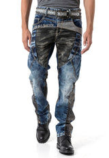 Regular Fit Yıkamalı Denim Jean Pantolon Mavi Erkek Jean CD894