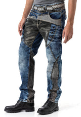 Regular Fit Yıkamalı Denim Jean Pantolon Mavi Erkek Jean CD894