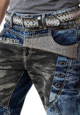 Regular Fit Yıkamalı Denim Jean Pantolon Mavi Erkek Jean CD894
