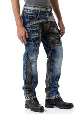 Regular Fit Yıkamalı Denim Jean Pantolon Mavi Erkek Jean CD894