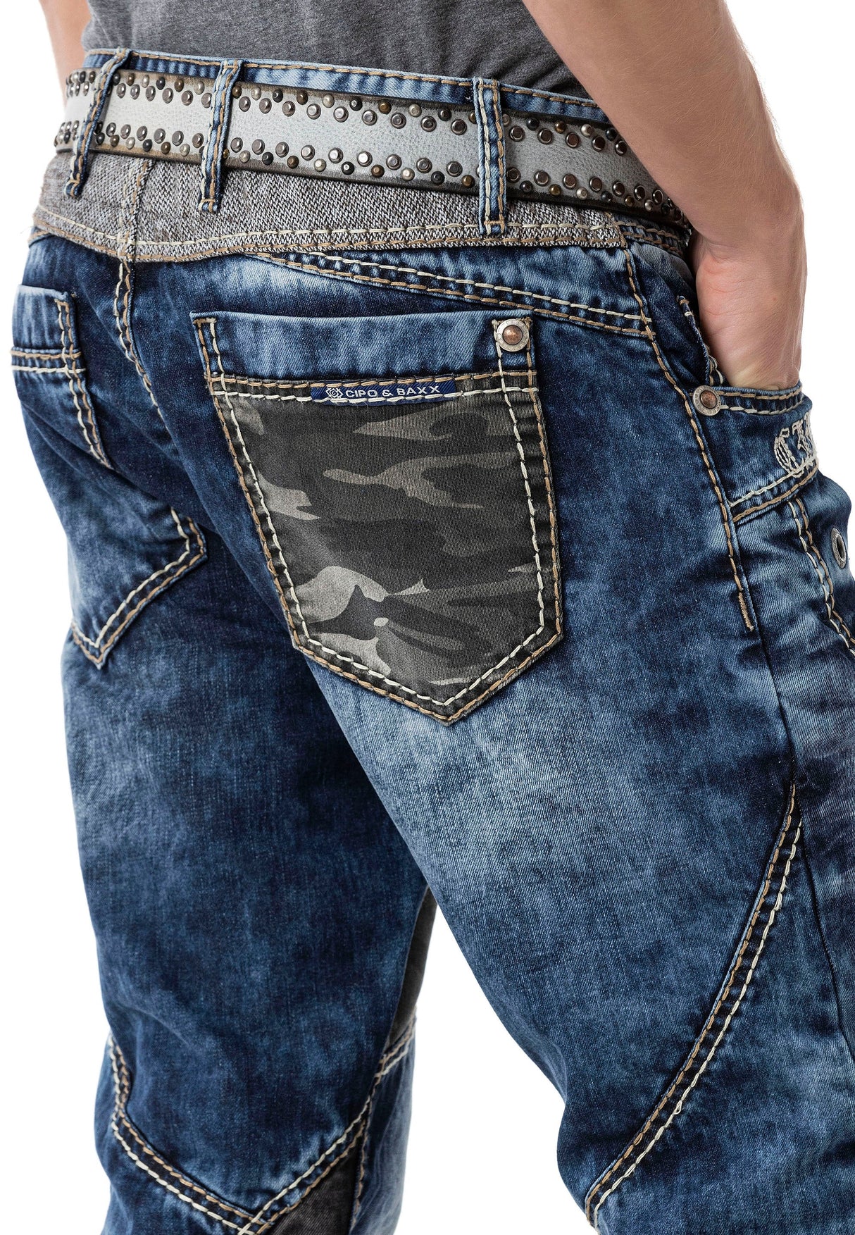Regular Fit Yıkamalı Denim Jean Pantolon Mavi Erkek Jean CD894