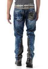 Regular Fit Yıkamalı Denim Jean Pantolon Mavi Erkek Jean CD894