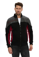 Erkek Fermuarlı Dik Yaka Renk Bloklu Sweatshirt CL613