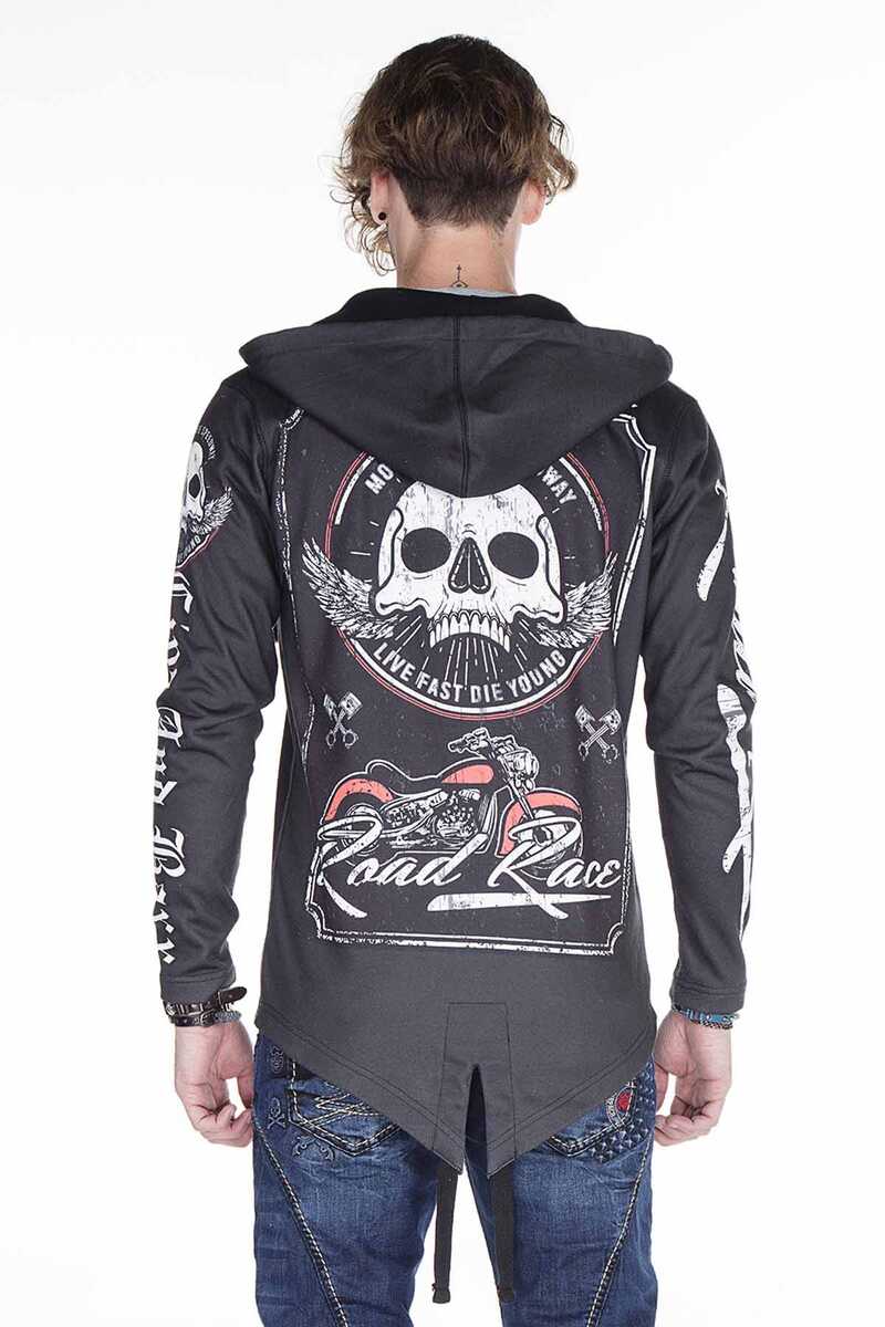 CL256 Motorzu Tarz Baskılı Erkek Sweatshirt