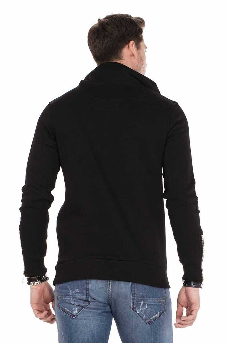 CL324 Fermuarlı Kabartma Detaylı  Erkek Sweatshirt