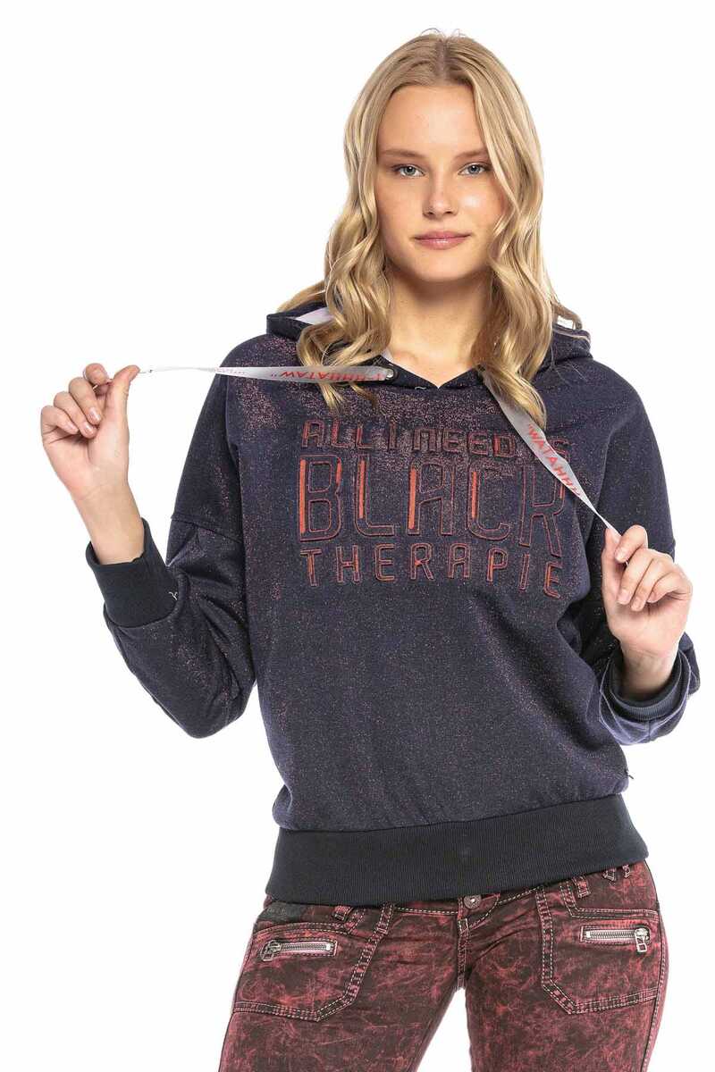 WL246 Kabartmalı Kapşonlu Kadın Sweatshirt