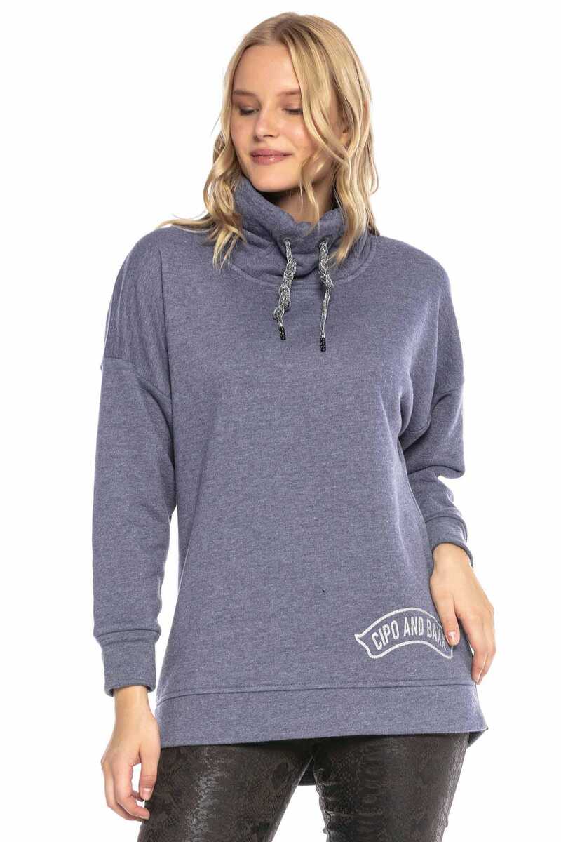 WL248 Şal Yaka   Uzun Rahat Kesim Sweatshirt