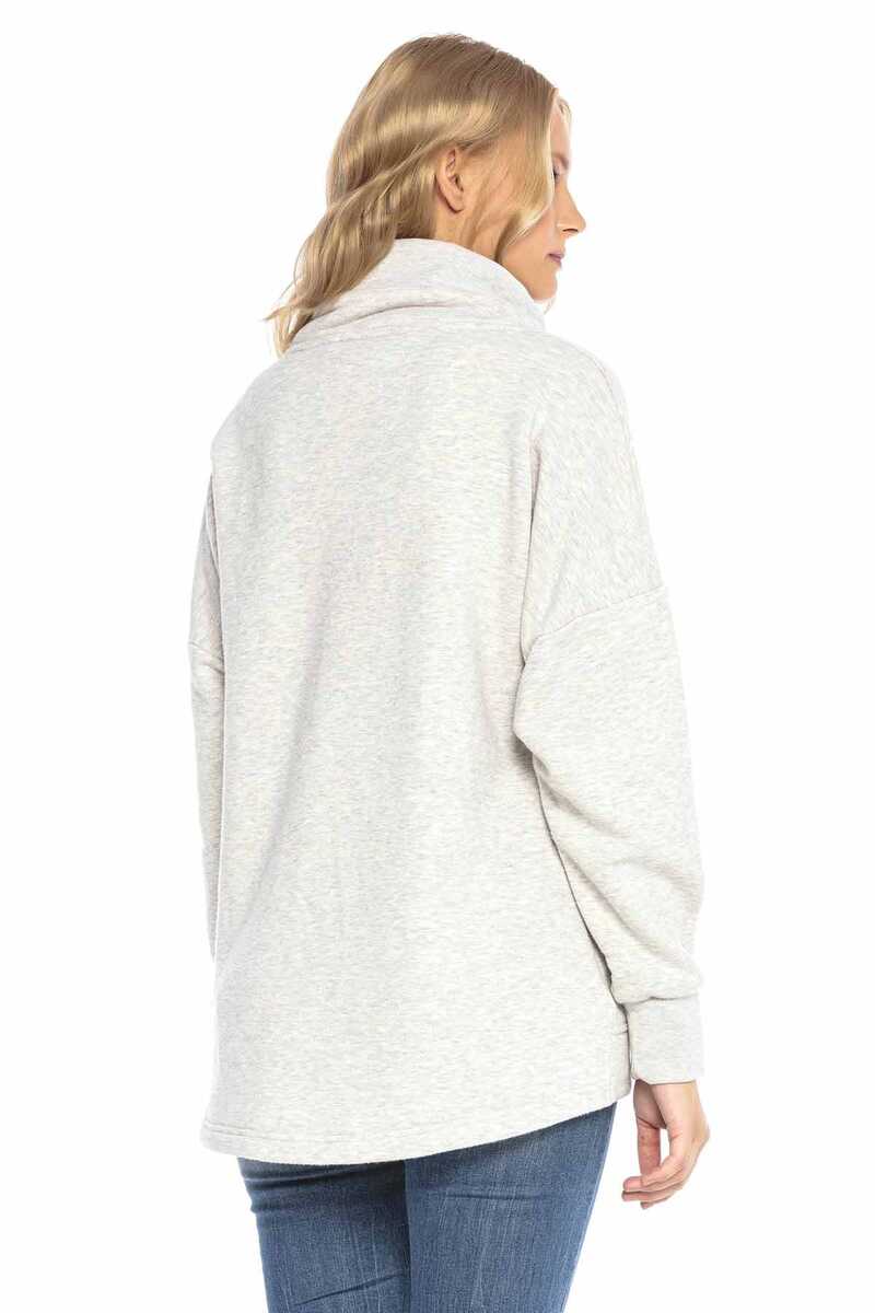 WL248 Şal Yaka   Uzun Rahat Kesim Sweatshirt