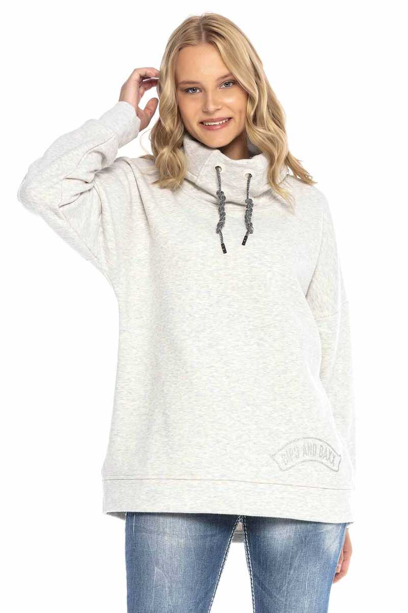WL248 Şal Yaka   Uzun Rahat Kesim Sweatshirt
