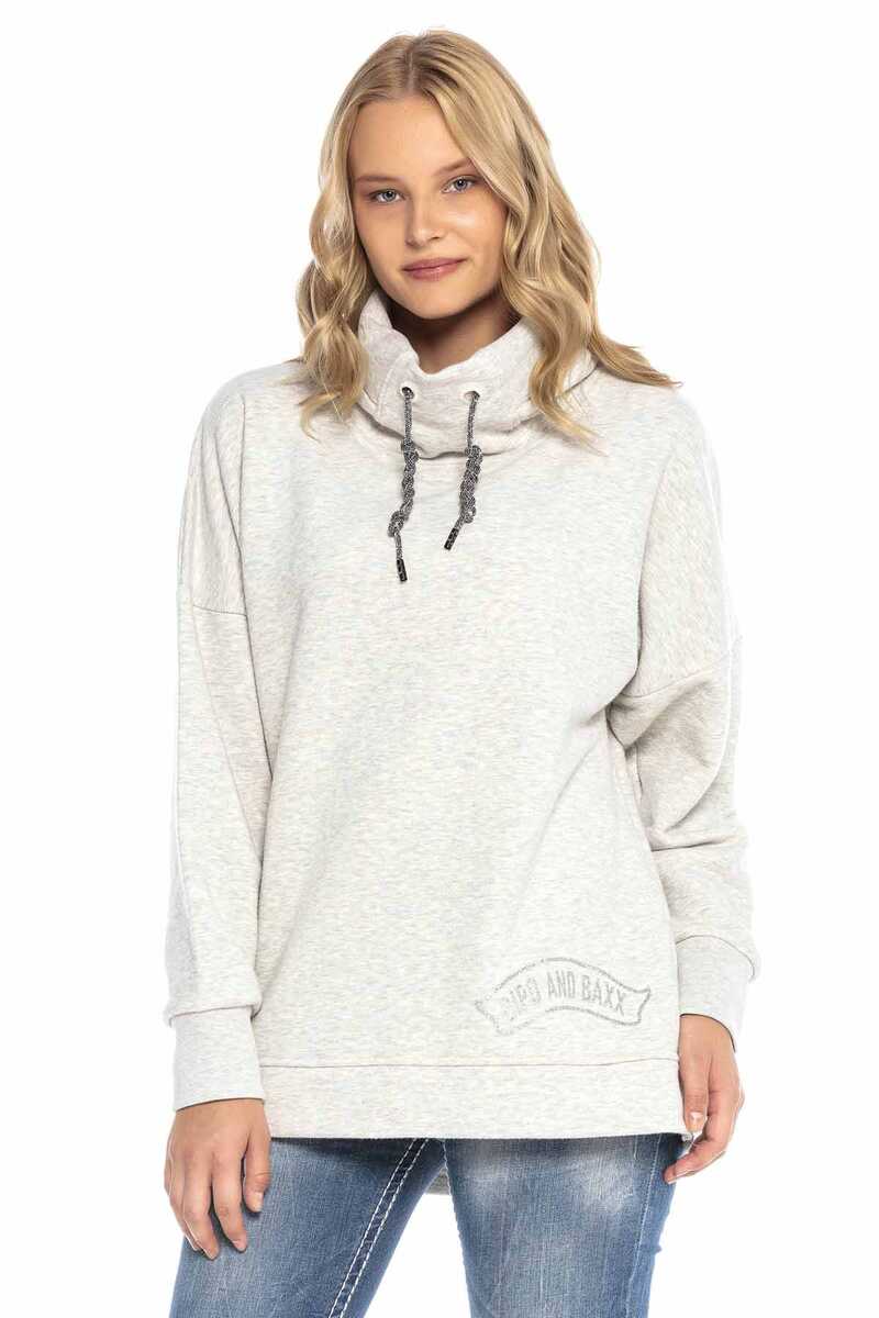 WL248 Şal Yaka   Uzun Rahat Kesim Sweatshirt
