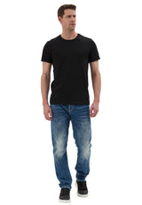 Erkek Siyah Basic Bisiklet Yaka Slim Fit Tişört CT854