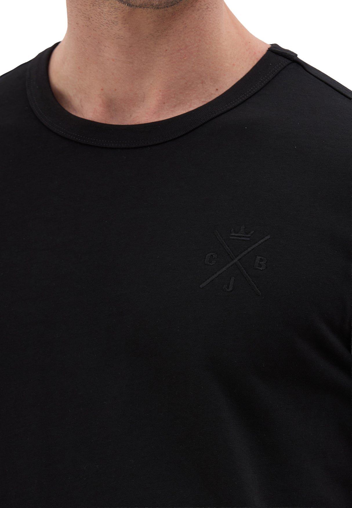 Erkek Siyah Basic Bisiklet Yaka Slim Fit Tişört CT854