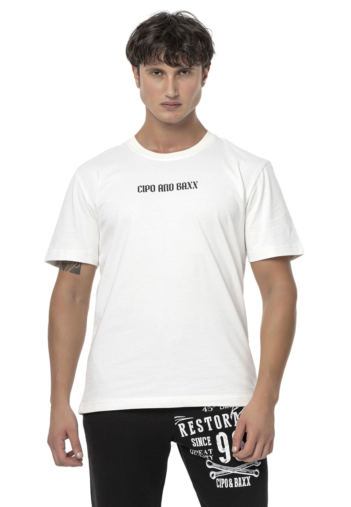 CT787 Büyük Sırt Marka Baskılı Erkek T-shirt