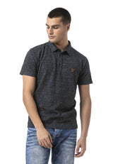CT825 Men’s Polo Collar Badge-Detail T-Shirt