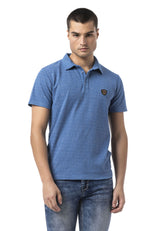CT825 Men’s Polo Collar Badge-Detail T-Shirt