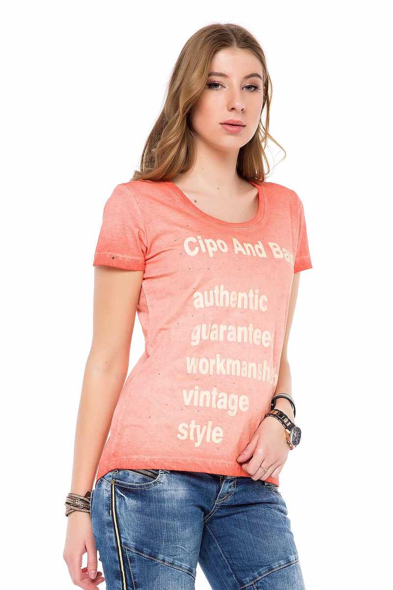 WT223 Baskılı Kadın Vintage Tişört