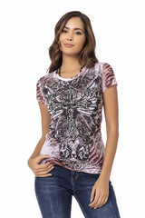 WT329 Taşlı Desenli Kadın Tişört