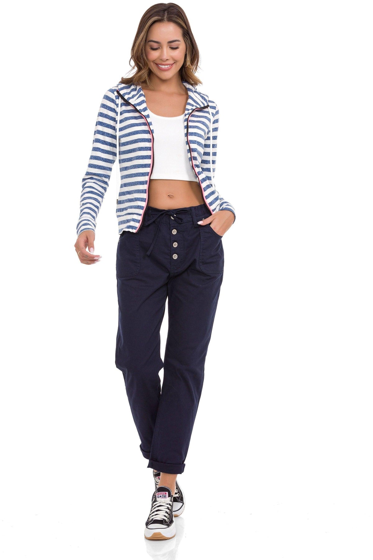WL348  Kadın Zip Sweatshirt