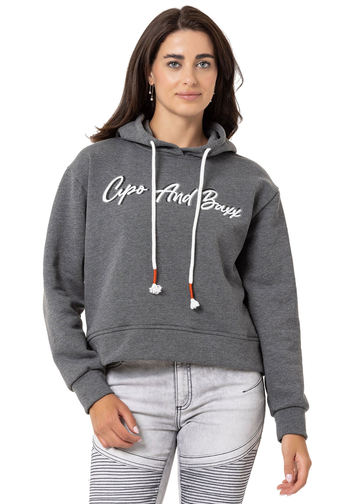 Kadın Basic Grafik Baskılı Uzun Kollu Sweatshirt WL351