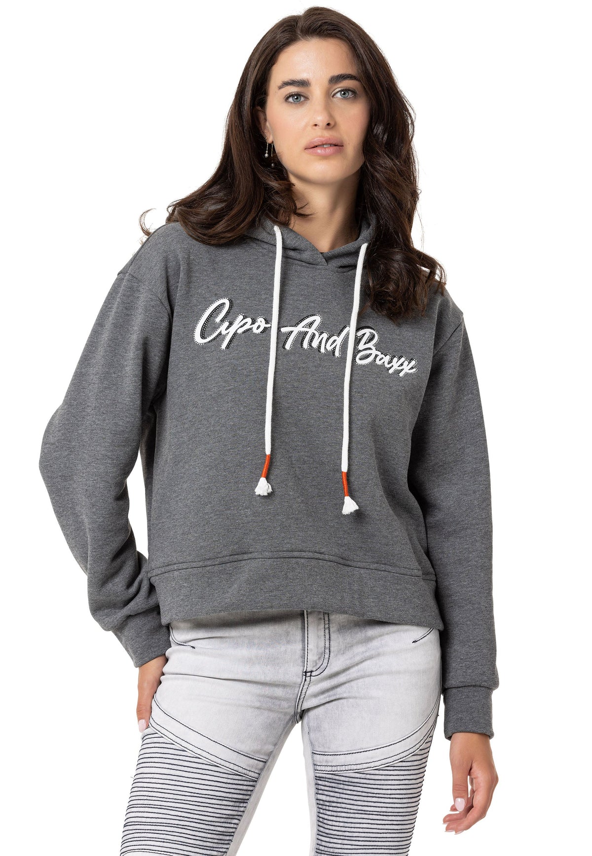 Kadın Basic Grafik Baskılı Uzun Kollu Sweatshirt WL351