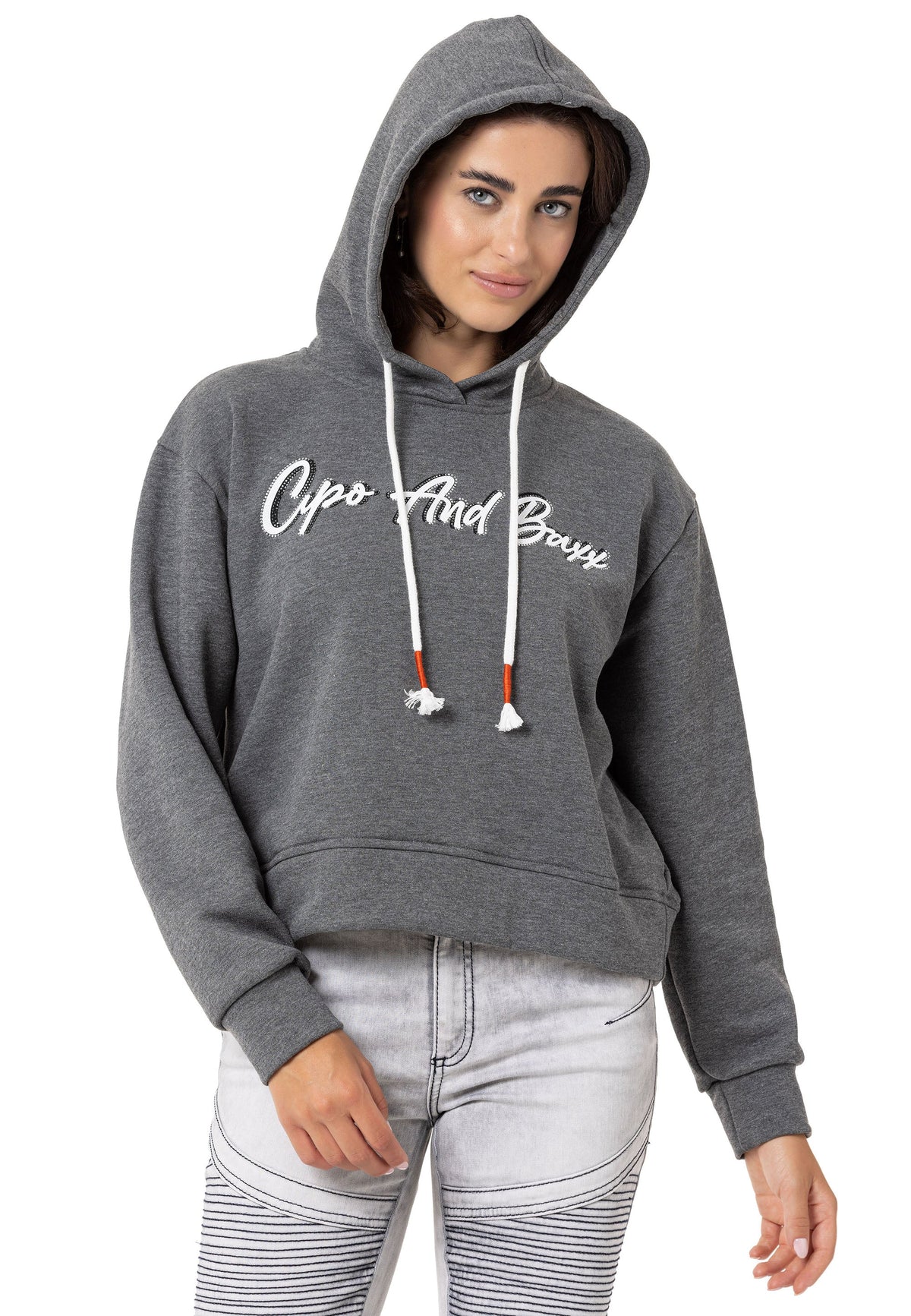 Kadın Basic Grafik Baskılı Uzun Kollu Sweatshirt WL351