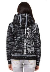 Kadın Grafik Baskılı Kapüşonlu Fermuarlı Sweatshirt WL352