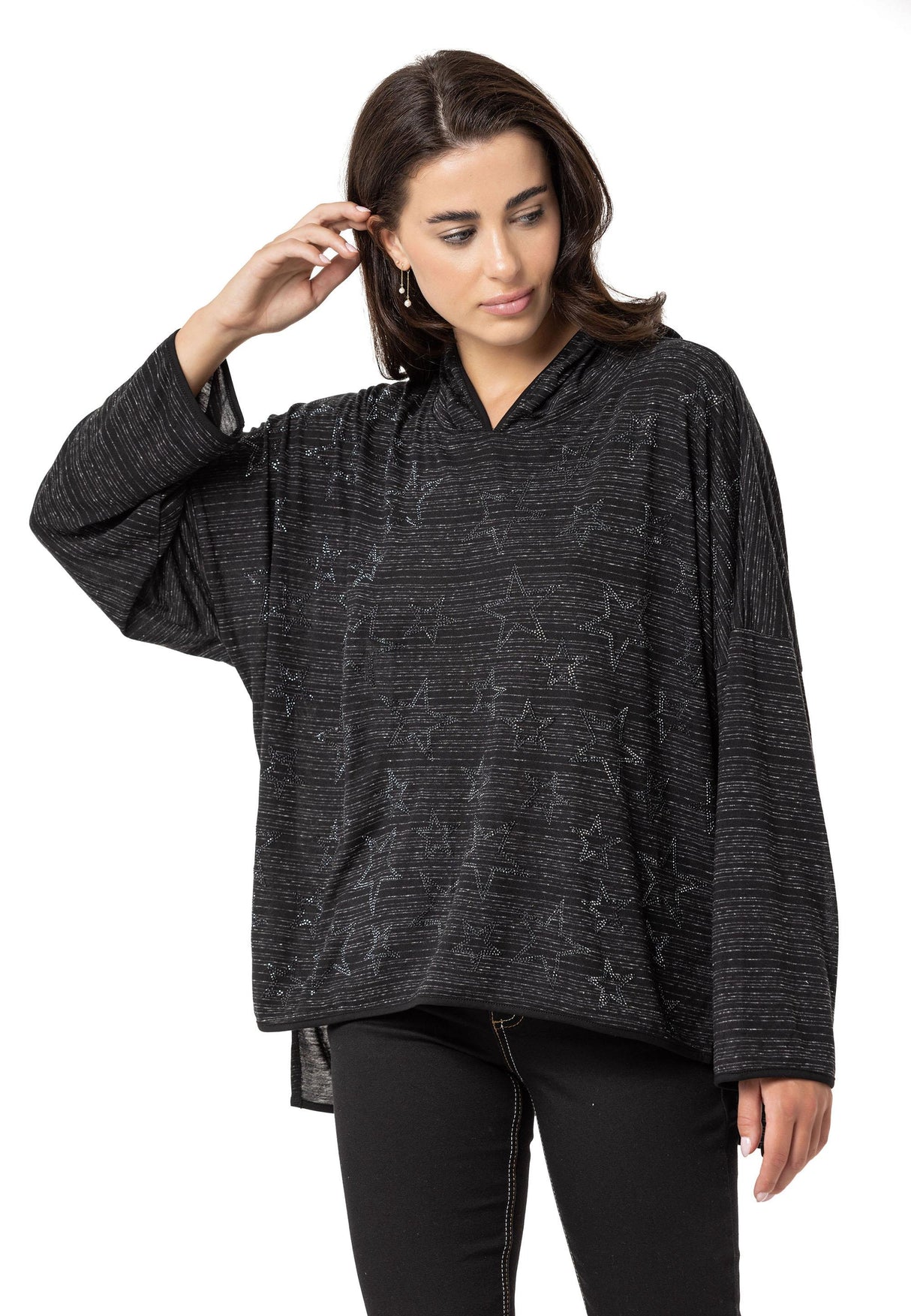 Kadın Modern Tasarımlı Uzun Kollu Günlük Sweatshirt WL357