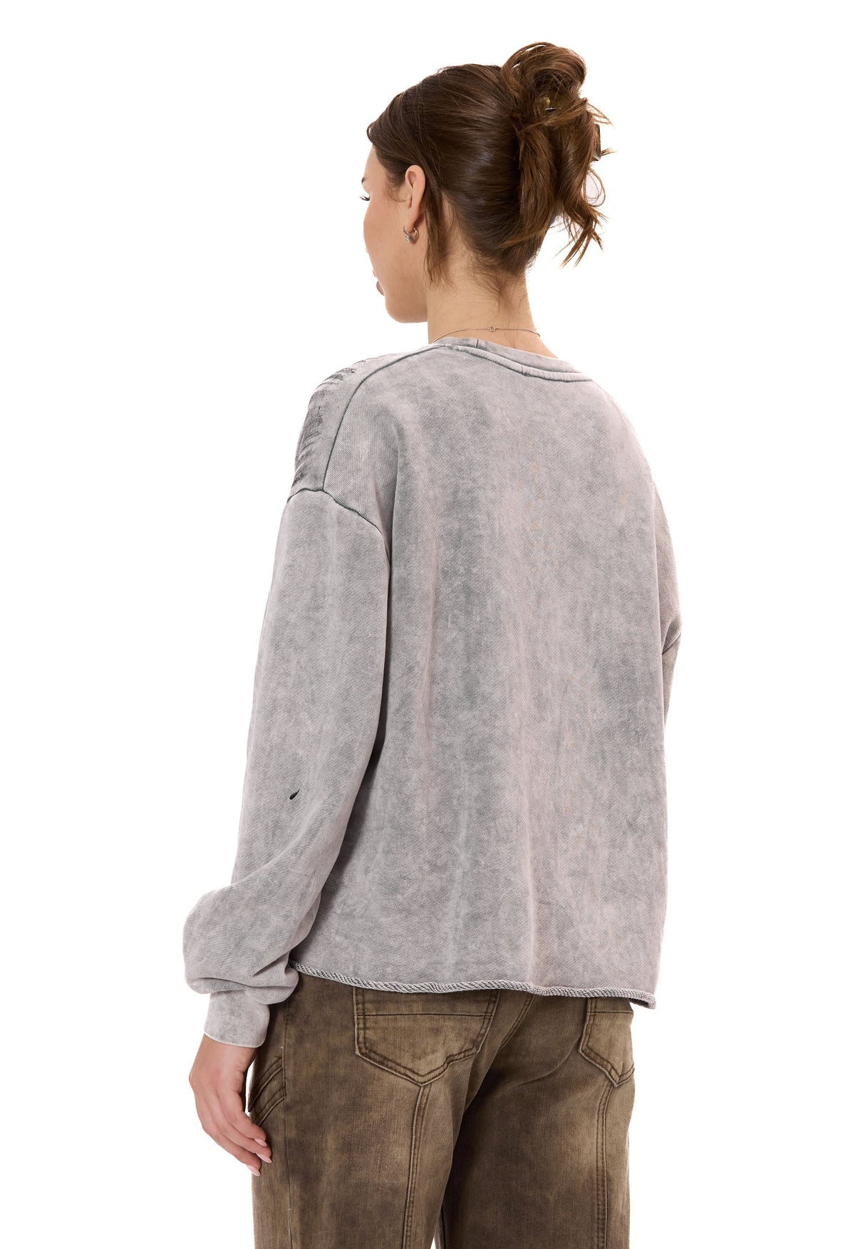 Kadın Modern Tasarımlı Günlük Uzun Kollu Sweatshirt WL375