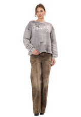 Kadın Modern Tasarımlı Günlük Uzun Kollu Sweatshirt WL375