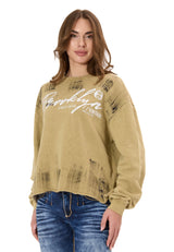 Kadın Modern Tasarımlı Günlük Uzun Kollu Sweatshirt WL375