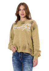 Kadın Modern Tasarımlı Günlük Uzun Kollu Sweatshirt WL375