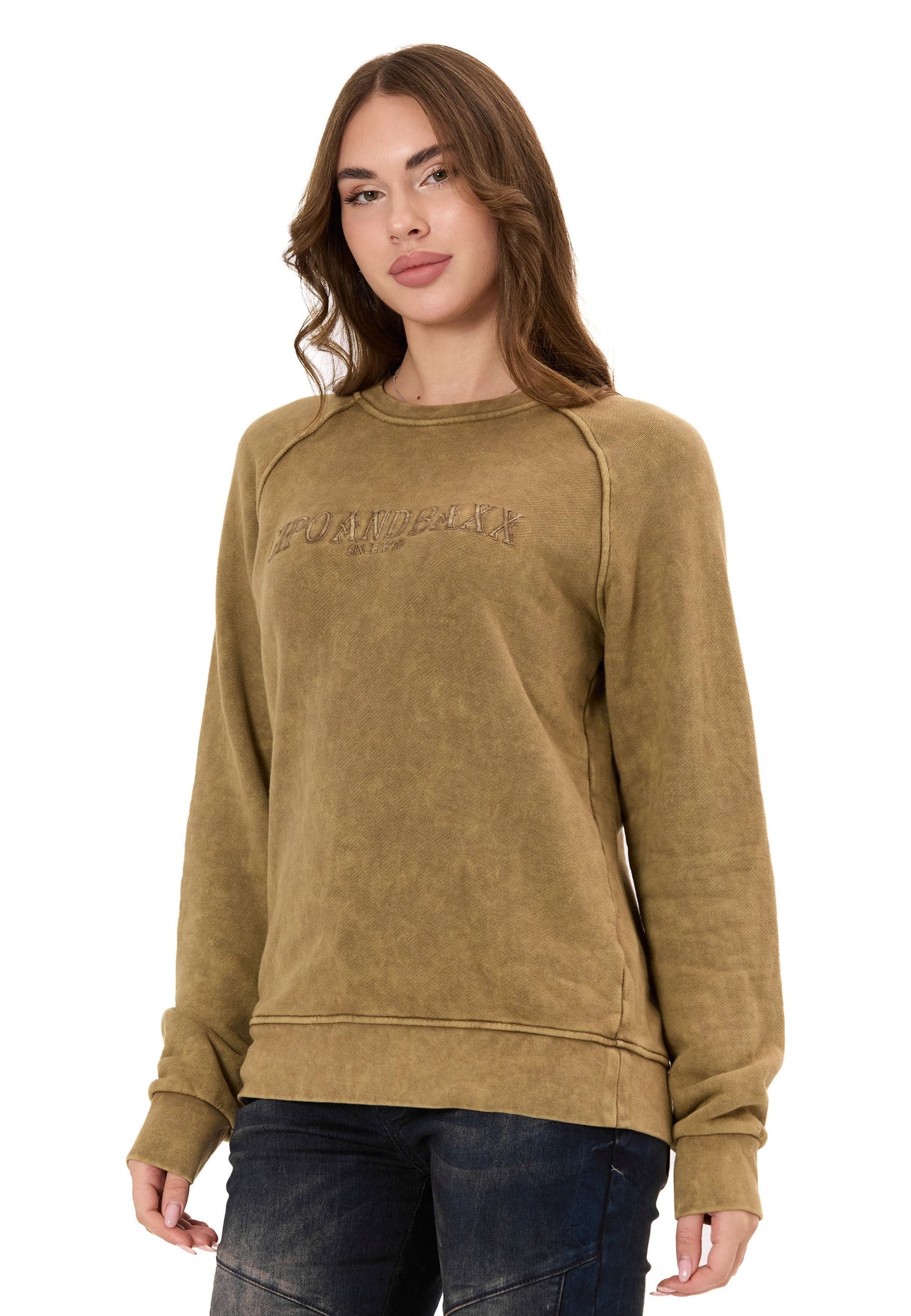 Kadın Sweatshirt Modern Tasarımlı Uzun Kollu Günlük Sweatshirt WL381