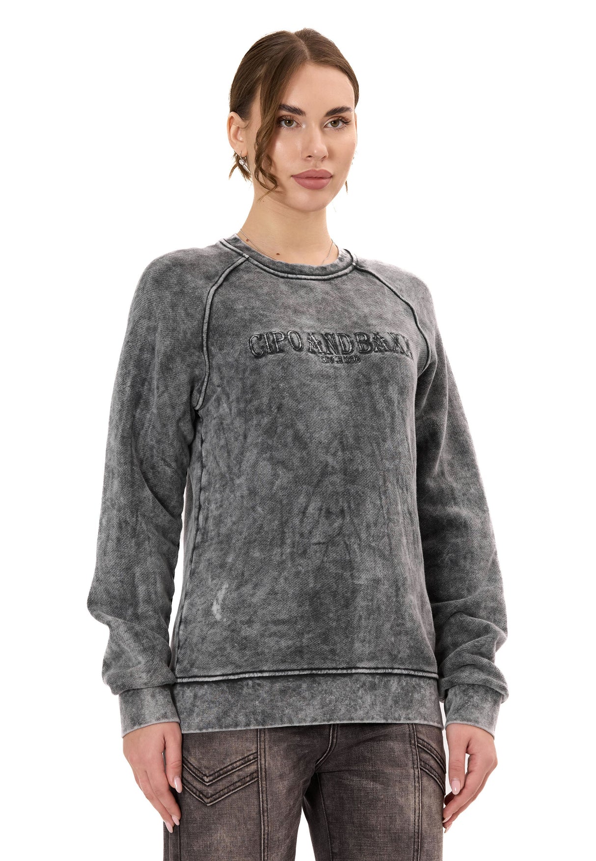 Kadın Sweatshirt Modern Tasarımlı Uzun Kollu Günlük Sweatshirt WL381