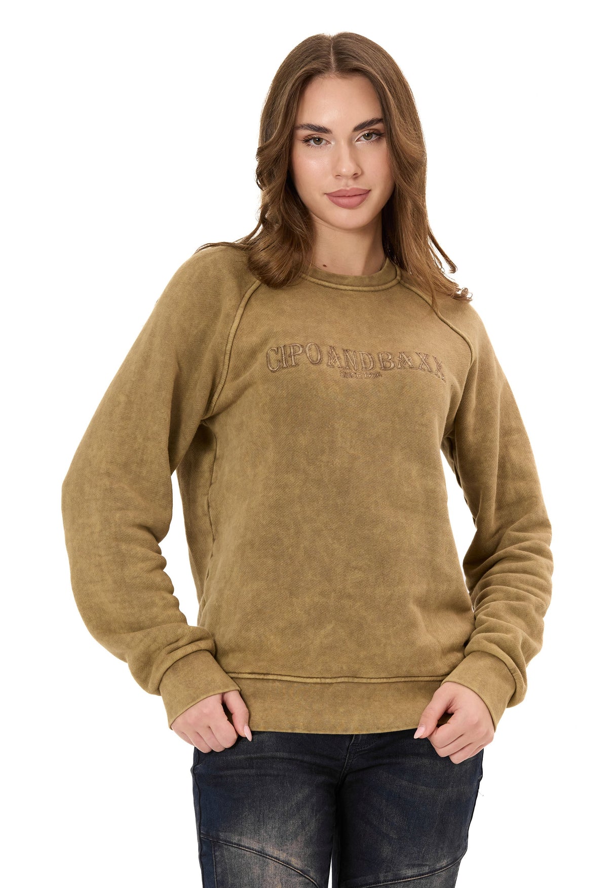 Kadın Sweatshirt Modern Tasarımlı Uzun Kollu Günlük Sweatshirt WL381